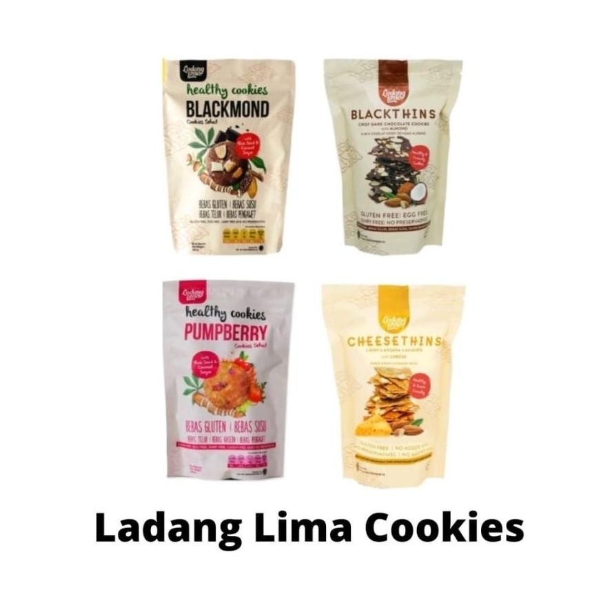 

Blackmond/ Blackthins/ Cheesethins/ Pumpberry Cookies Ladang Lima Gluten Free Snack Sehat