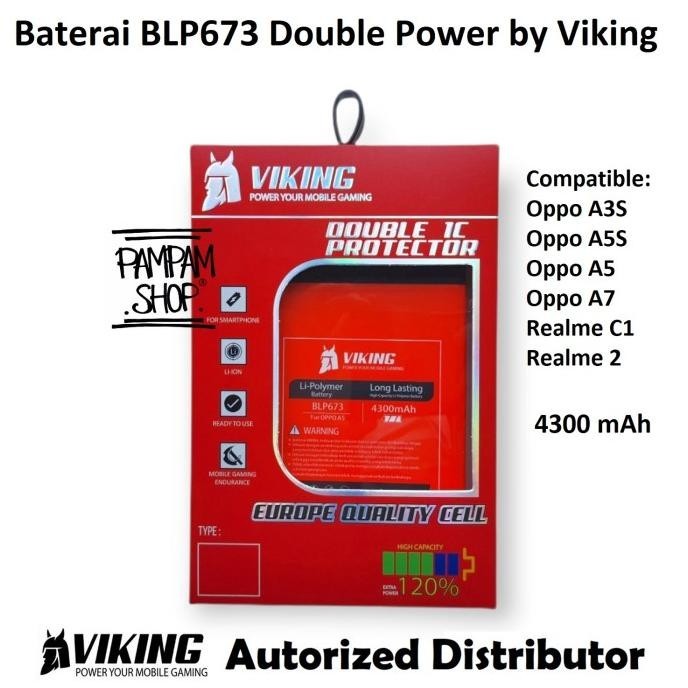 Baterai VIKING Double Power Original Oppo A3S BLP673 A31 2020 Batre