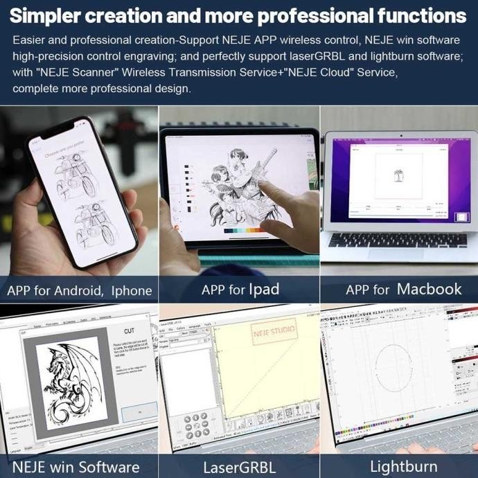 

Neje 3 Laser Engraver Printer Grafir Ukir 40W - N30820