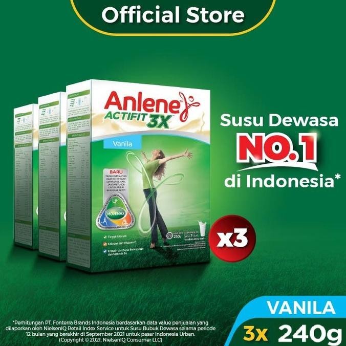

Anlene Actifit 3X Susu Bubuk Dewasa Vanila 3x240g - Tulang & Sendi