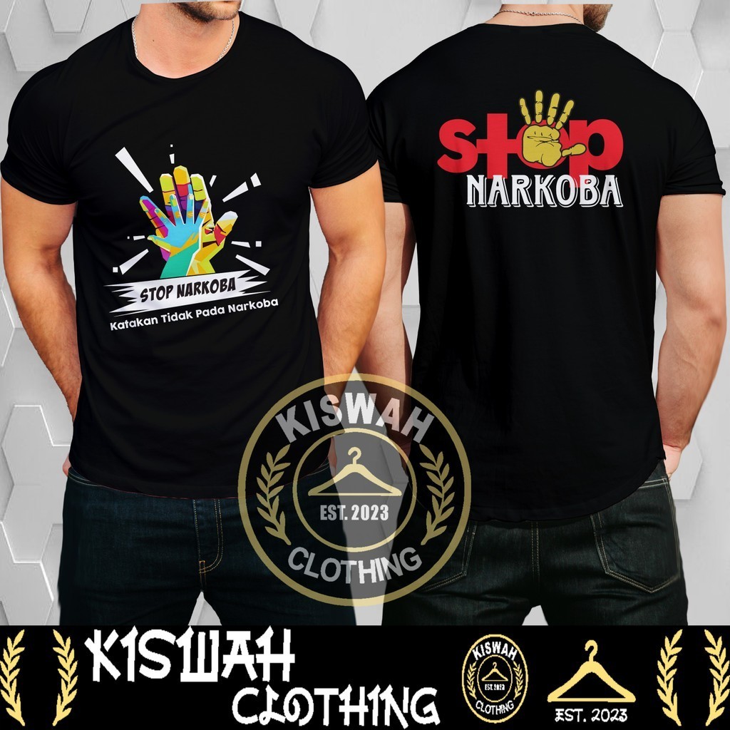 Kaos Tshirt STOP NARKOBA Katakan tidak pada Narkoba DB Kaos Distro