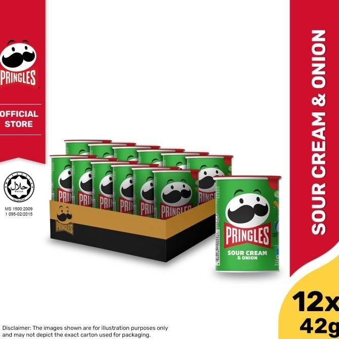 

[CARTON DEALS] Pringles Sour Cream & Onion Keripik 42gr (12 pcs)
