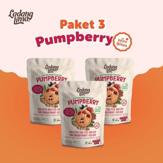 

3 pcs Pumpberry Mini Bites - Ladang Lima Gluten Free Cookies Snack