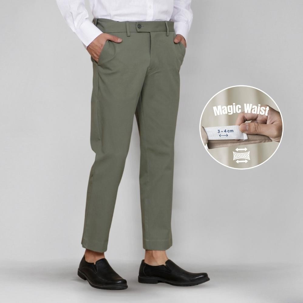 Celana Panjang Tactical Pria Bluebutton Celana Chino Ankle Pants Slim Fit Celana Sage
