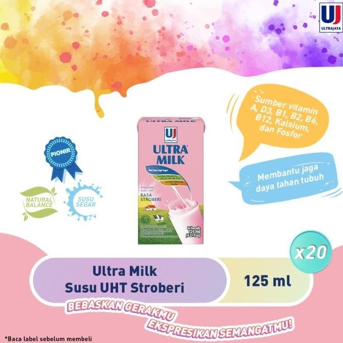 

Ultra Milk Susu UHT Stroberi 125ml [Paket isi 20pcs]