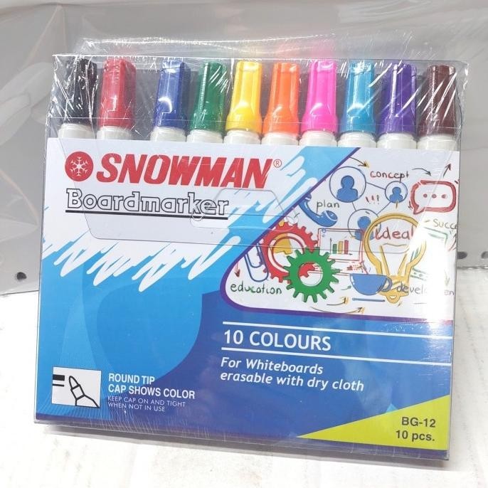 

Spidol Snowman Whiteboard BG-12 set 10 warna