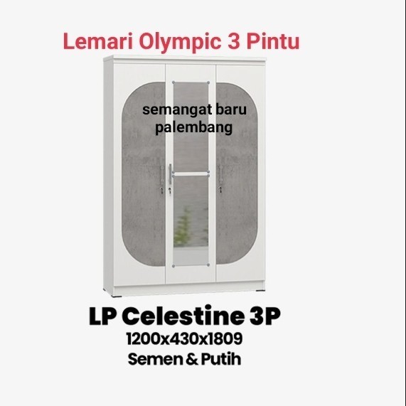 paling diminati] Lemari Baju Kayu Olympic 3pintu Lemari Pakaian Olympic LP Celestine 3P