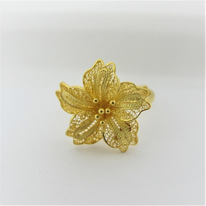 Cincin emas asli kadar 875 model bunga kendari emas asli 3 g gr gram