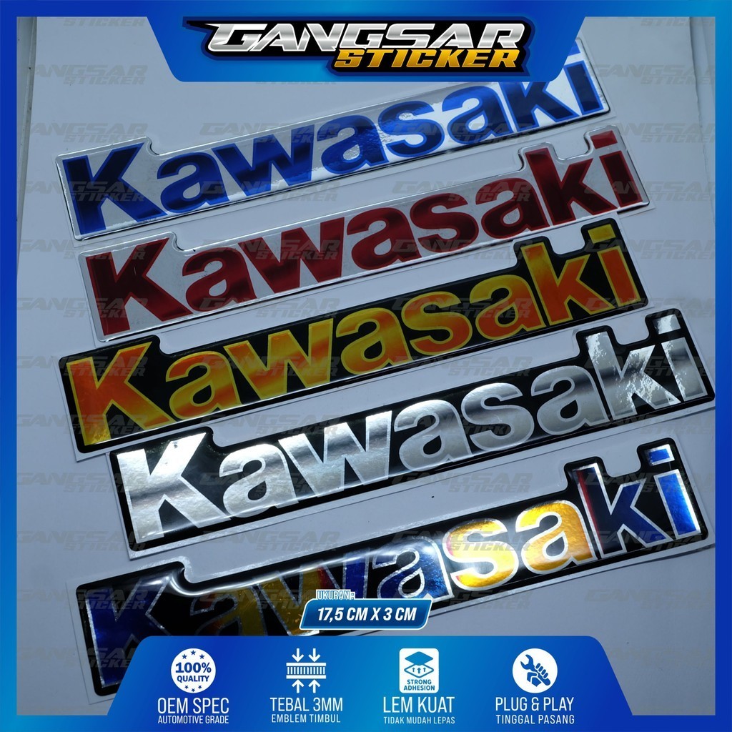 Emblem timbul kawasaki / emblem logo kawasaki / emblem kawasaki titanium