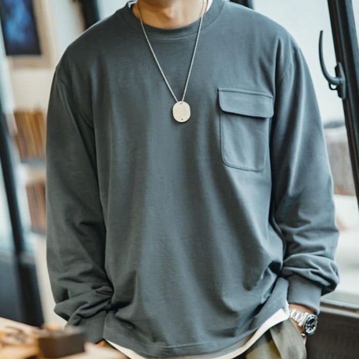 Kaos Polos Poet Oversize Pria Kaos Polos Long Sleeve Poet T-Shirt