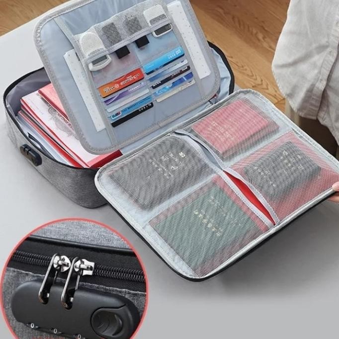 

Tas Tempat Penyimpanan File Dokumen Travel Bag Storage Security Lock JM23