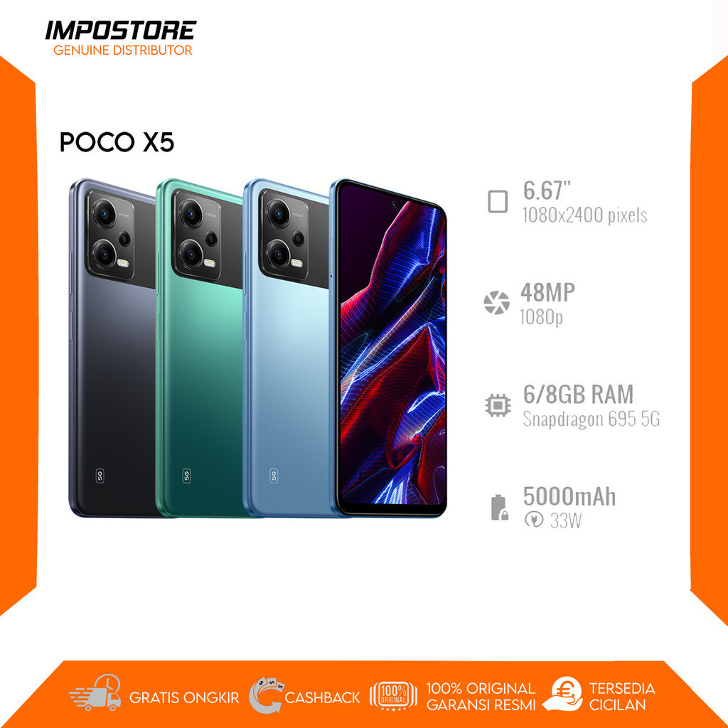 POCO X5 5G - 6/128 GB - SNAPDRAGON 695- REPACK