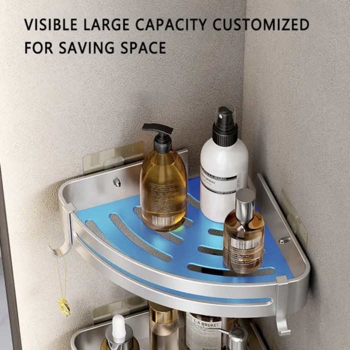 Tkl- 005 Rak Sudut Kamar Mandi/Tempat Sabun Shampo Siku Corner