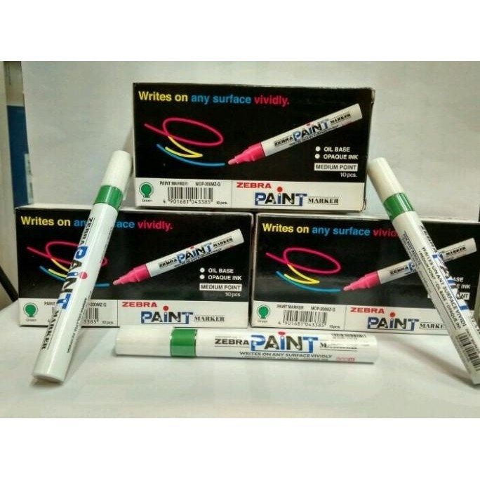 

Spidol Paint Marker Zebra Hijau - Medium Point Isi 10 Pcs Hijau