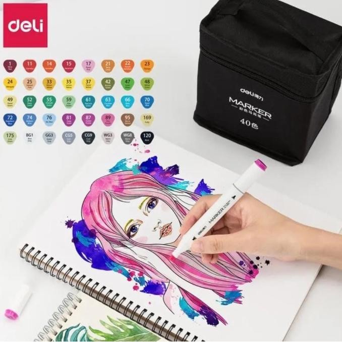 

Deli Color Marker With Bag Spidol Warna Dgn Tas 30/40/60/80C-70807X