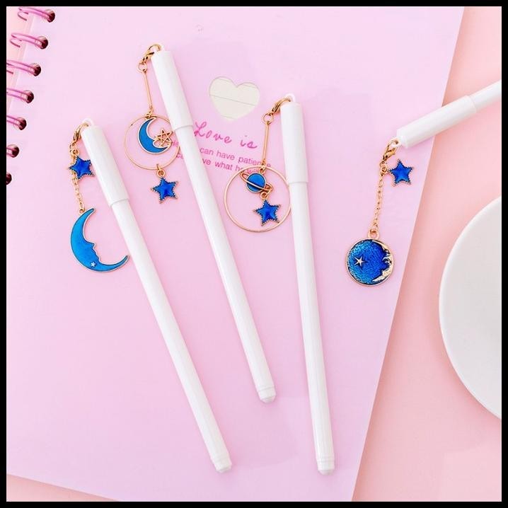 

DISKON CUSTOMIZED STAR MOON PENDANT GEL PEN BALLPOINT CUSTOM GANTUNGAN HIASAN !!