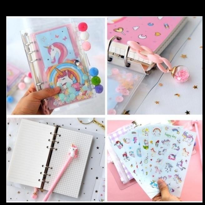 

TERMURAH G007 | 1 SET DIARY + PEN UNICORN + PAPER CLIP + STICKER + DIY | 13 IN !