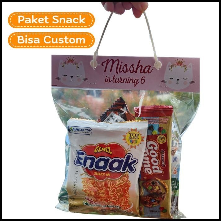 

TERBARU HAMPERS ULTAH ANAK PAKET SNACK DALAM KEMASAN RAPI BISA CUSTOM TULISAN !!!!