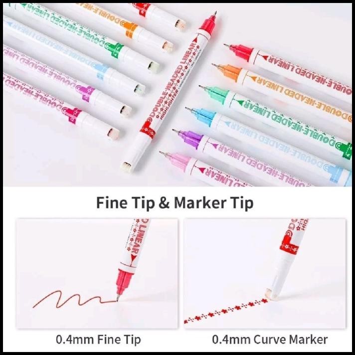 

DISKON PEN WARNA DOUBLE HEAD LINEAR OUTLINE PEN HIGHLIGHTER MOTIF BUNGA ISI 6 !!!!!