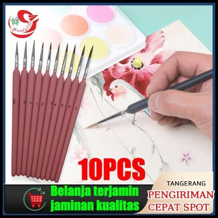 

DISKON 10PCS KUAS LUKIS CAT AIR BULU SERIGALA/PEN-TYPE WATERCOLOUR WOLF HAIR