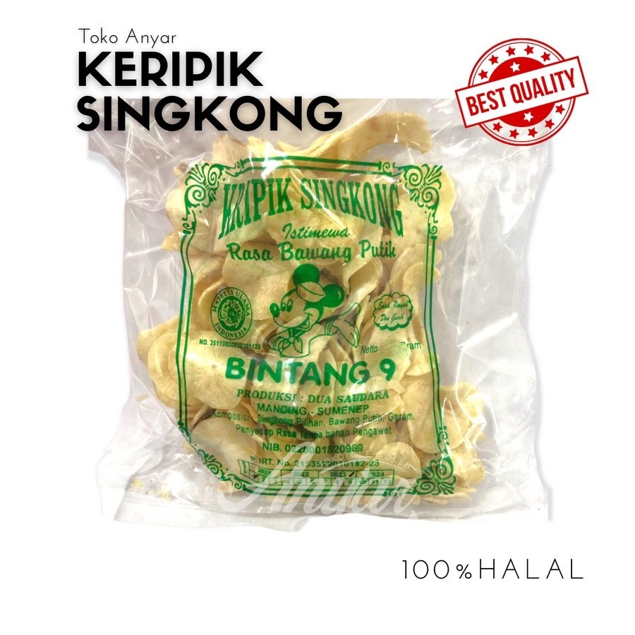 

Keripik Singkong Manding Pedas / Bawang- Sumenep Cap Bintang 9 @Pack