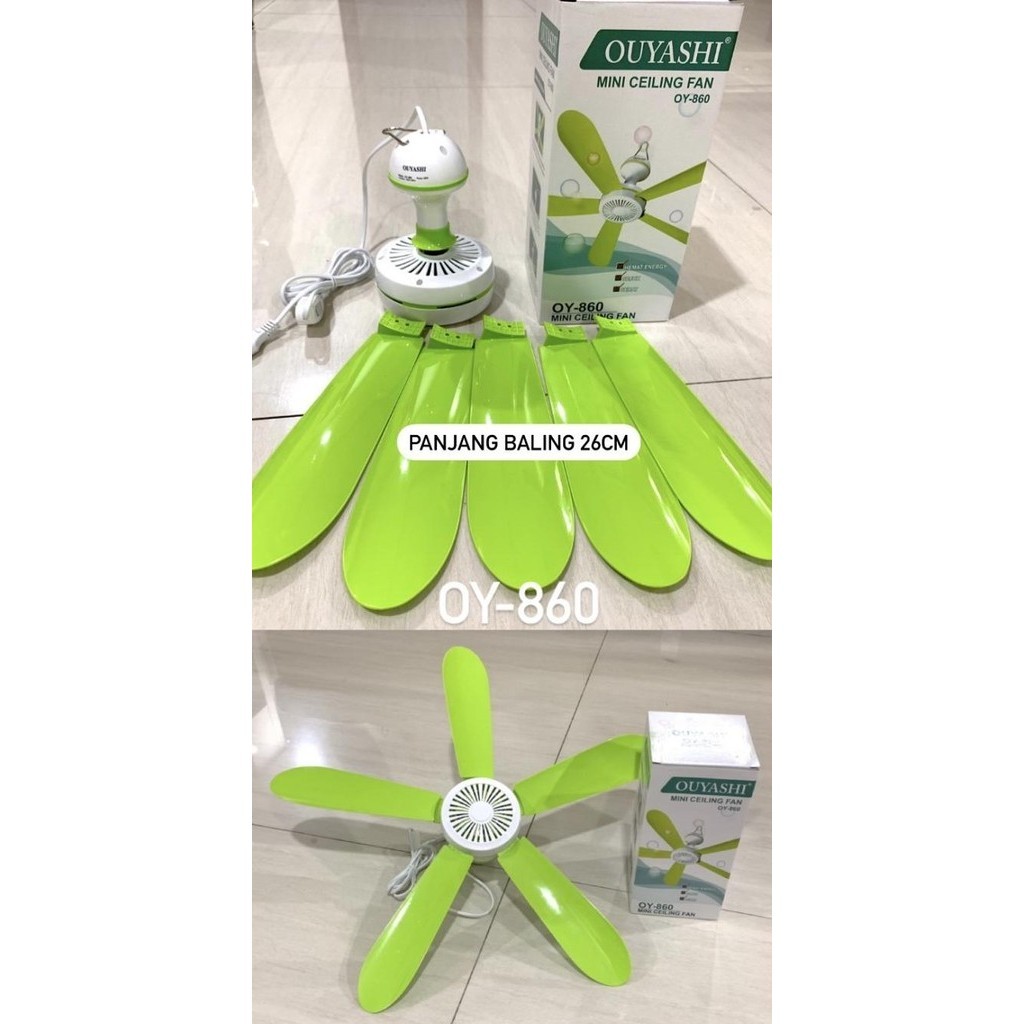 Kipas Angin Gantung Ouyashi Tipe Oy-660, Oy-760, Oy-860 Hijau Baling 5 Fagenor