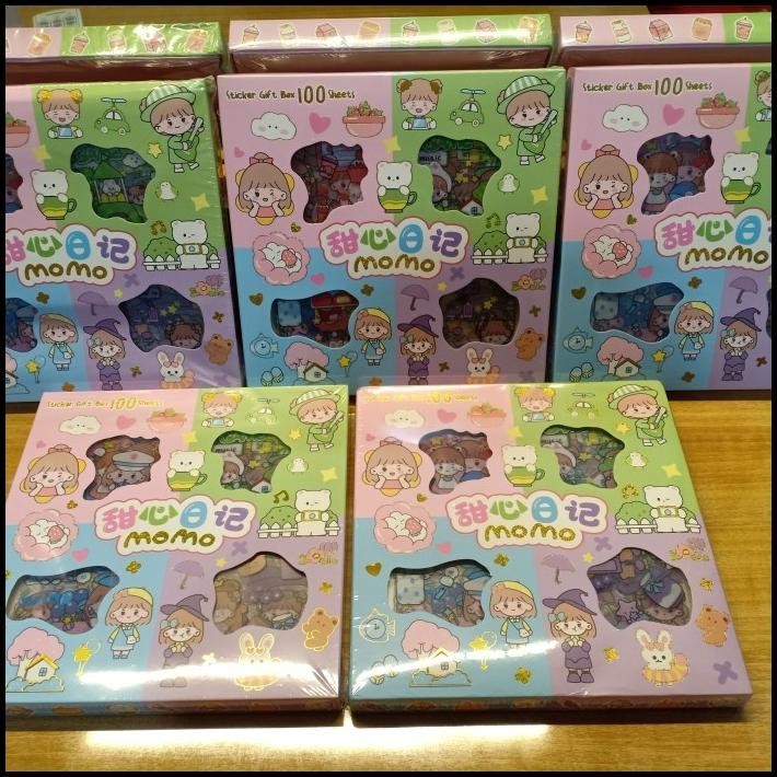 

TERMURAH STIKER MOMO RAINBOW (ISI 100 LEMBAR ) 4 WARNA STIKER MOMO MIX