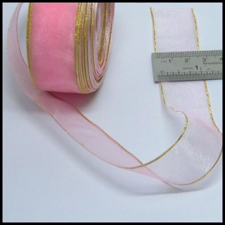 

TERMURAH PITA ORGANDI LIST EMAS 1"(2.5CM) PINK