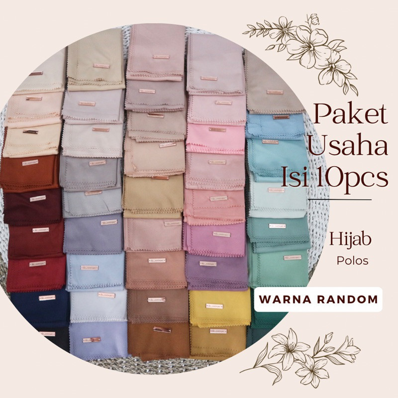 YUC PAKET USAHA 10PCS HIJAB VOAL FKL