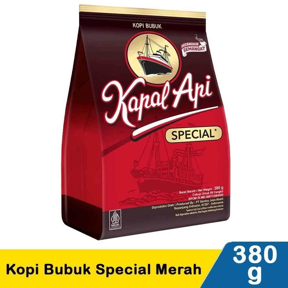 

Kapal Api Special Merah Bubuk 380gr - kopi hitam bubuk spesial kapal api