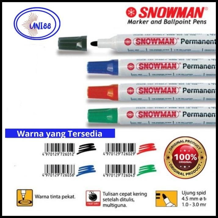 

DISKON SPIDOL PERMANEN / SPIDOL SNOWMAN PERMANENT WARNA HITAM MERAH BIRU