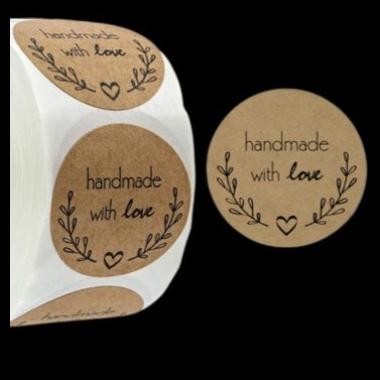

DISKON ROLL [500PCS] STIKER HANDMADE WITH LOVE | STICKER THANK YOU GIFT !