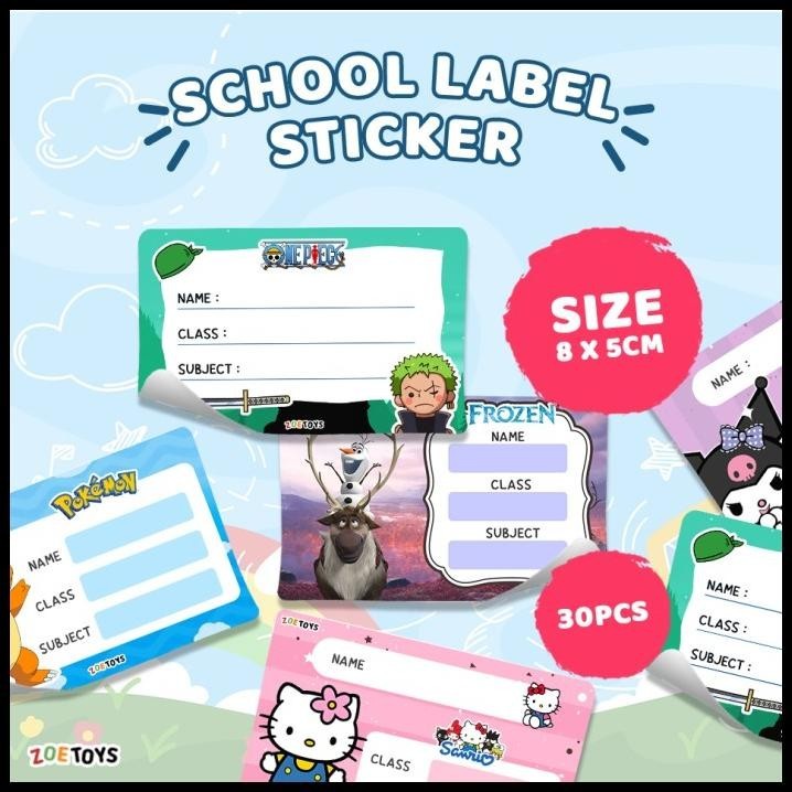 

BEST DEAL ZOETOYS STICKER LABEL SEKOLAH | LABEL TULIS NAMA BUKU PELAJARAN !!!!