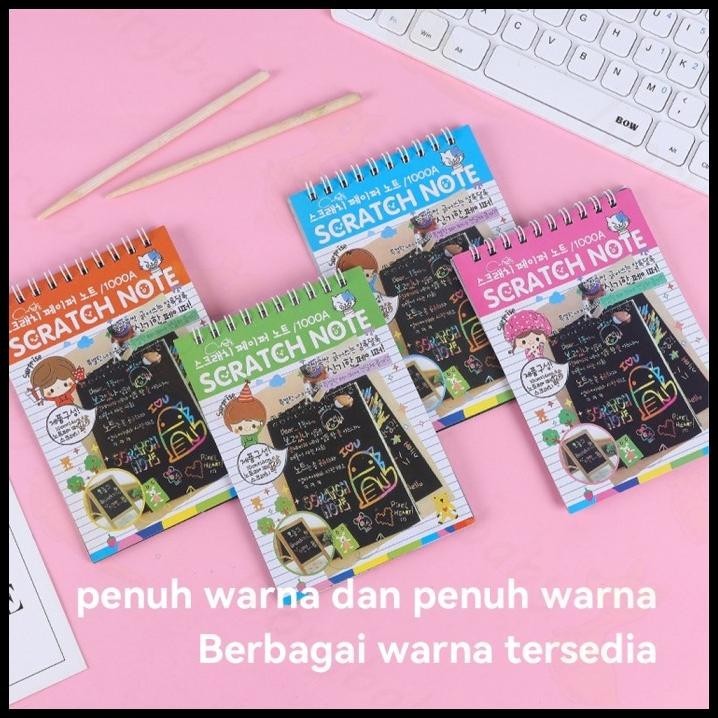 

HOT DEAL MINI SCRATCH NOTE BOOK - BUKU MAGIC KECIL WARNA COLOURFUL !