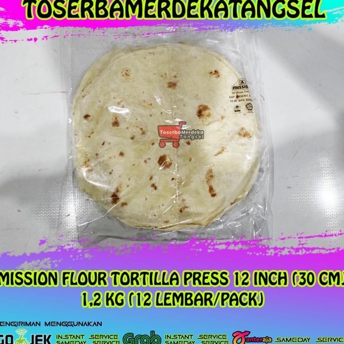 

MISSION Flour Tortilla 12' Kulit Tortila Kebab Wrap Frozen 30 Cm/12Pcs