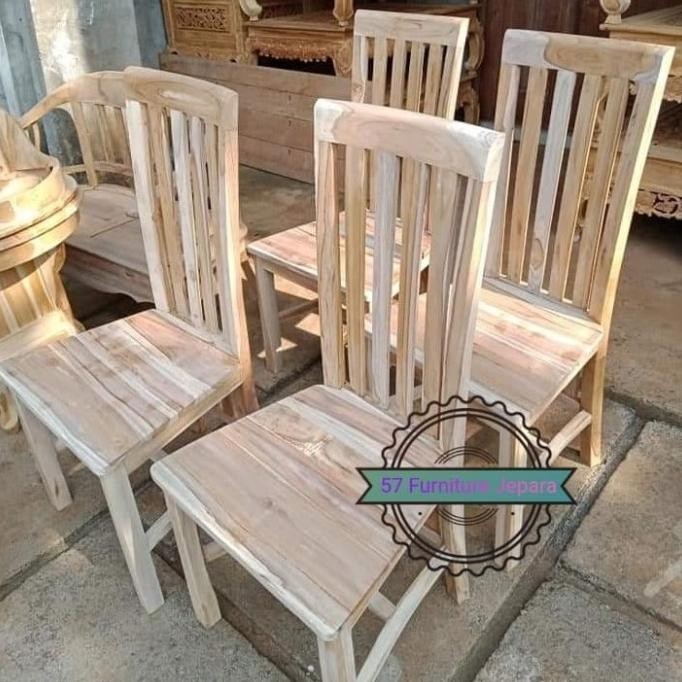 Ready Kursi Makan Minimalis Mentahan Kayu Jati Derinalaa