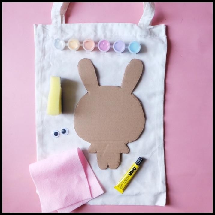 

TERMURAH MIX MEDIA TOTE BAG PAINTING DOKI CRAFT DIY KIDS KERAJINAN ANAK LUKIS !!!!!!