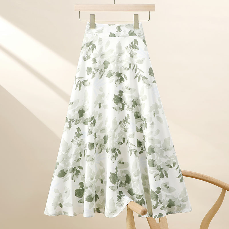 Rok Panjang Motif Bunga Bergaya Tiongkok, Rok Panjang Ramping Penutup Elegan BaruARok Garis