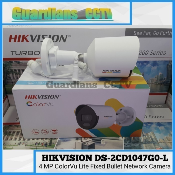 Hikvision Ds2Cd1047G0-L 4Mp Ip Camera Poe Colorvu Berwarna Siang Malam