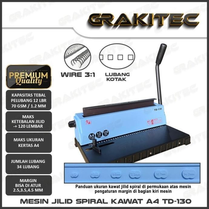 [New] Mesin Jilid Spiral Plastik / Kawat A4 Grakitec