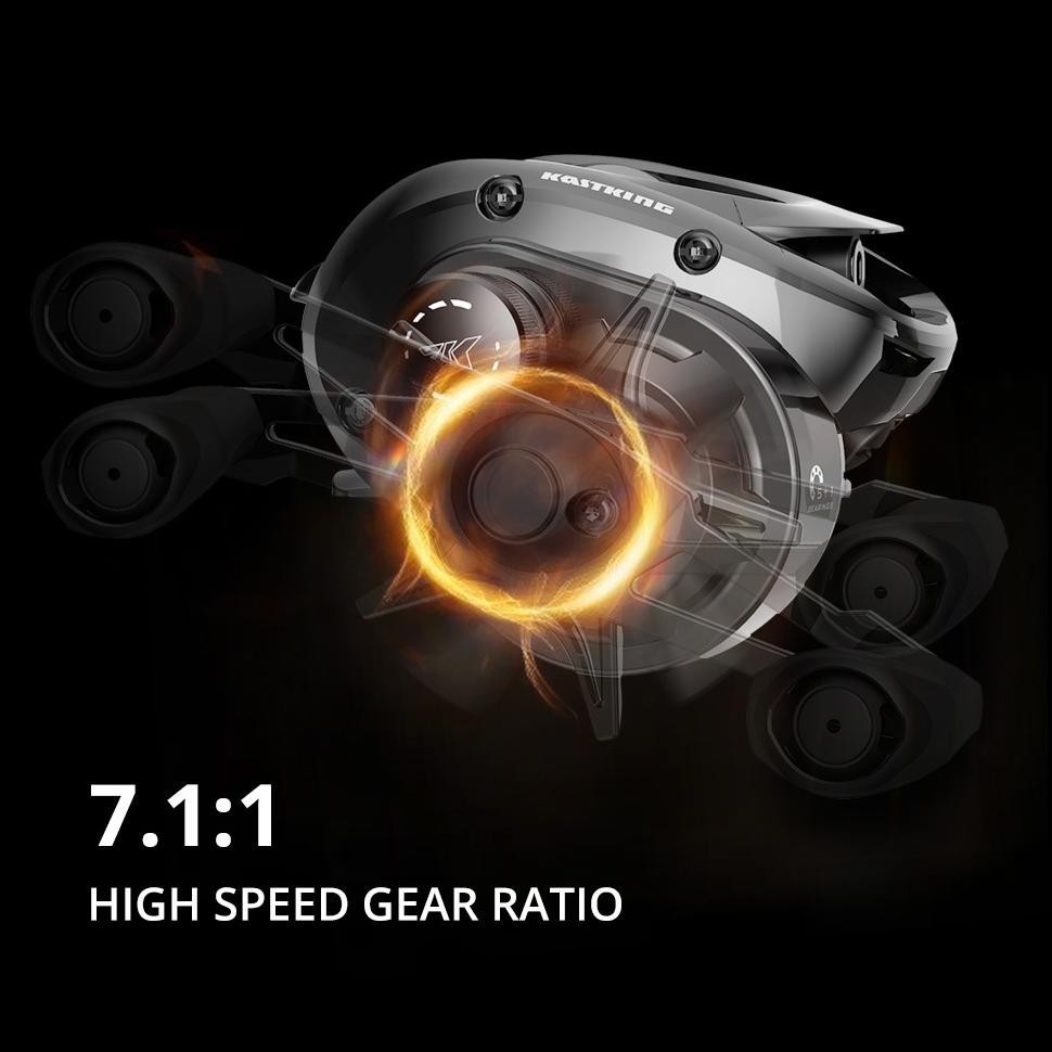ADF KastKing Max Steel Baitcasting Reel Pancing Long Casting, Alloy Sppol, Gear Ratio: 7.1:1, 7KG Ma
