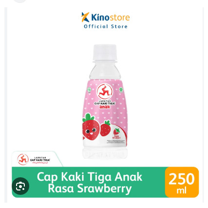 

Larutan Cap Kaki Tiga Anak Stroberi Botol Orignal
