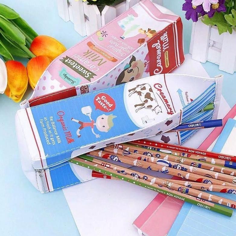 

eq-77 12pc Tempat Pensil Kotak Susu Sale