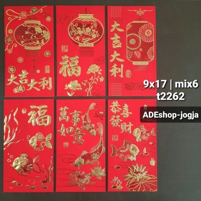 

Buruan serbu] angpao imlek shio netral isi 6 9x16.5 mix angpau hongbao amplop merah