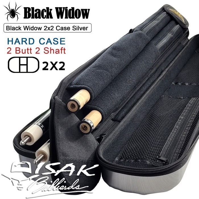 BLACK WIDOW 2X2 HARD CUE CASE SILVER - TAS STICK SARUNG BILLIARD 2B2S
