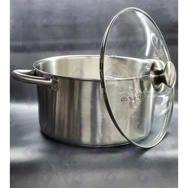 Panci Tebal Premium Stainless 18/10 Tutup Kaca - Dura Sauce Pot 26Cm