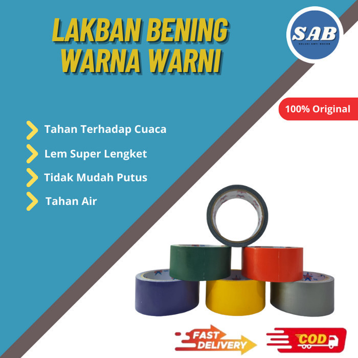 

Lakban Bening Warna Warni Six Tapes 2 inch Tebal 45 Micron 48mm x 80M