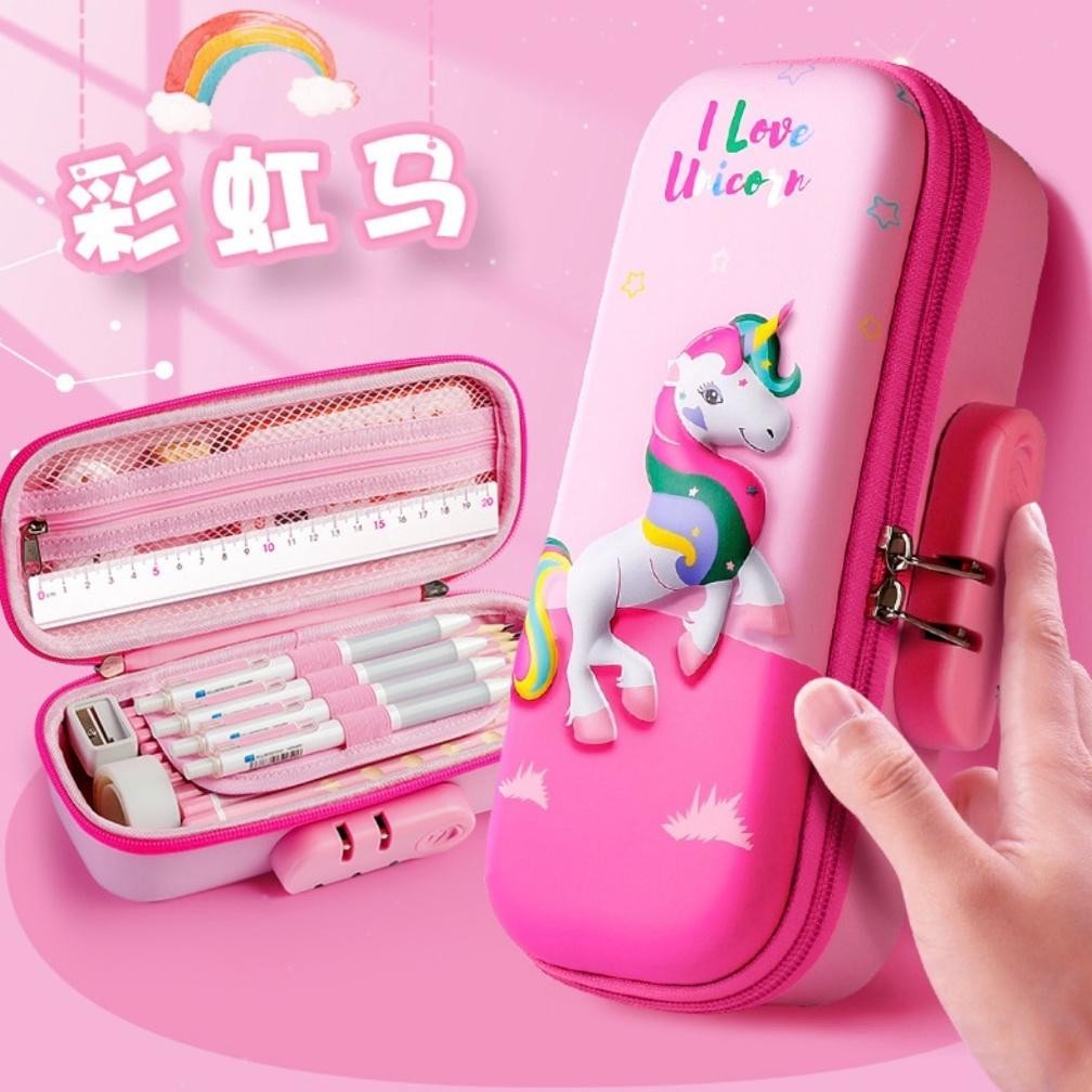 

KOE-1116 WWH14C Tempat Pensil EVA Sekolah BESAR LOCK KUNCI School Pencil Bag Box MKT Berkualitas