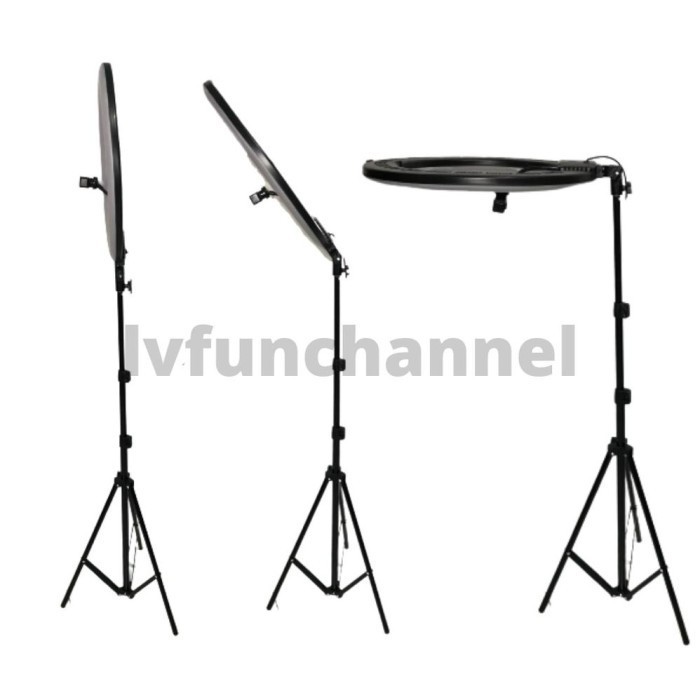 Ring Light Besar Led 45Cm 18 Inch 50 Watt + Tripod 200Cm Dimmable Mua