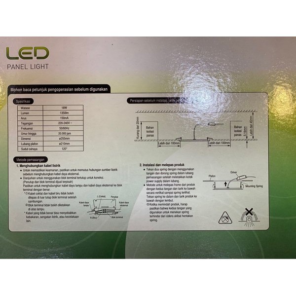 Downlight Led Panel Panasonic 18 Watt 18W 18Watt Lampu Downlight Panel 18 Watt Panasonic